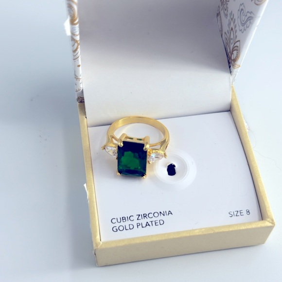 Charter Club Emerald Cut Crystal Ring Plate, Gold - Picture 5 of 11